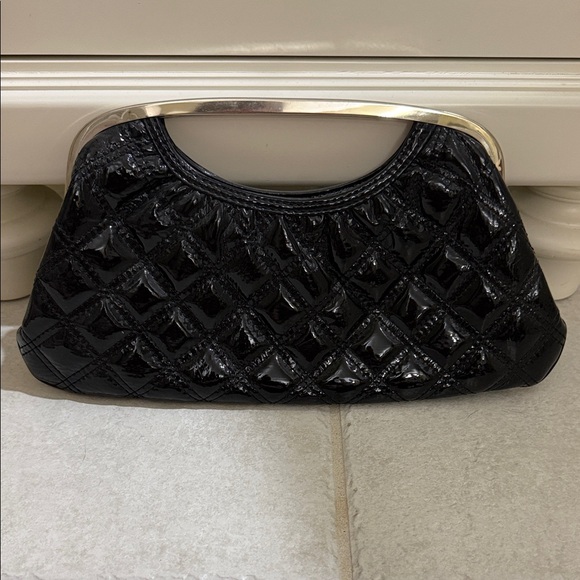 Express Black Patent Quilted Clutch - Picture 1 of 5